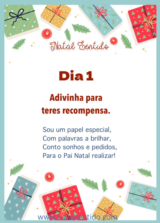 Livro com atividades divertidas para incluir no calendário de advento. Grátis. (pdf 01) Livro com atividades divertidas para incluir no calendário de advento. Grátis.