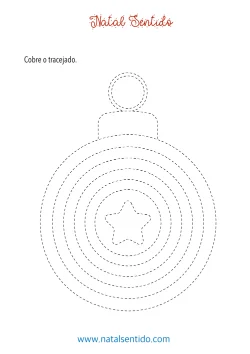 Cobre o tracejado a bola de Natal. (pdf 03) Cobre o tracejado a bola de Natal.