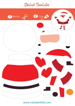 Recortar e colar Pai Natal. (pdf 08) Recortar e colar Pai Natal.