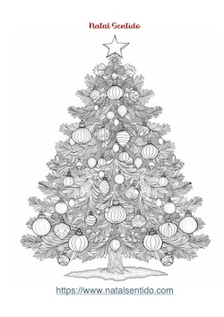 Árvore de Natal com ornamentos realista (pdf 06) Árvore de Natal com ornamentos realista