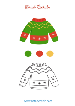 Pintar camisola de Natal com as mesmas cores. (pdf 06) Pintar camisola de Natal com as mesmas cores.