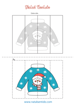 Cortar e colar camisola de Natal. (pdf 07) Cortar e colar camisola de Natal.