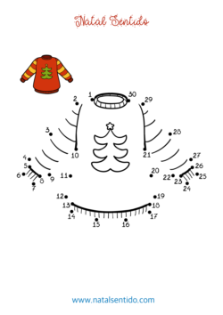 Camisola de Natal para ligar por números. (pdf 09) Camisola de Natal para ligar por números.