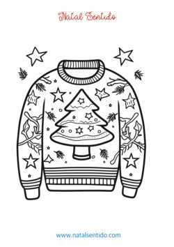 Camisola de Natal para colorir. (pdf 10) Camisola de Natal para colorir.