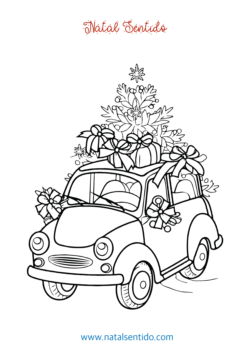 Carro com pinheiro de Natal e presentes (pdf 01) Carro com pinheiro de Natal e presentes