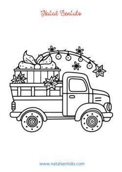 Carro com decorações de Natal (pdf 05) Carro com decorações de Natal