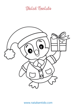 Pinguim com prenda no Natal. (pdf 01) Pinguim com prenda no Natal.