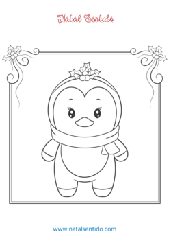 Pinguim com azevinho no Natal. (pdf 03) Pinguim com azevinho no Natal.