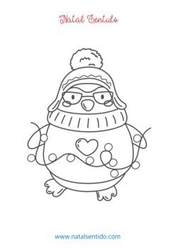 Pinguim no Natal com luzinhas. (pdf 06) Pinguim no Natal com luzinhas.