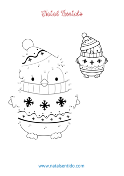 Pinguim com camisola de Natal para ligar por números. (pdf 07) Pinguim com camisola de Natal para ligar por números.