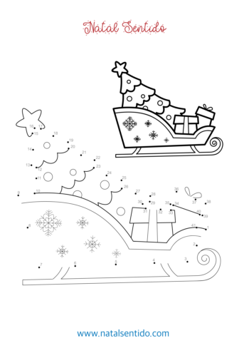 Trenó do Pai Natal para ligar por números. (pdf 07) Trenó do Pai Natal para ligar por números.