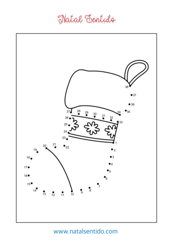 Meia de Natal para ligar por números. (pdf 03) Meia de Natal para ligar por números.