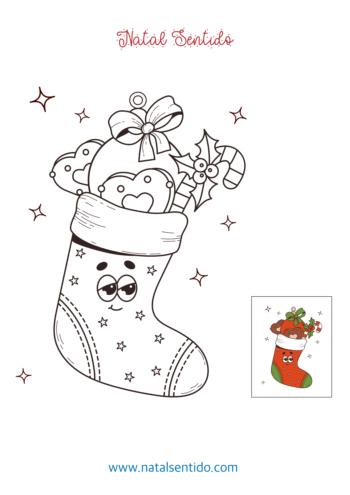 Meia de Natal fofinha com estrelas e muitos doces. (pdf 09) Meia de Natal fofinha com estrelas e muitos doces.