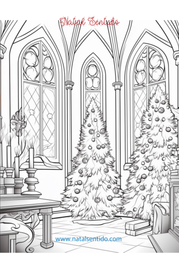 Interior de Igreja com árvores de Natal (pdf 09) Interior de Igreja com árvores de Natal