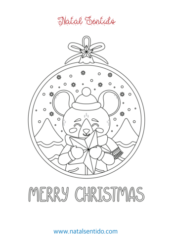 Merry Christmas - Bola de Natal com ratinho (pdf 03) Merry Christmas - Bola de Natal com ratinho