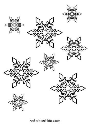 Flocos de neve de vários tamanhos. (pdf 03) Flocos de neve de vários tamanhos.