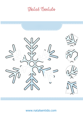 Flocos de neve para recortar e colar. (pdf 06) Flocos de neve para recortar e colar.