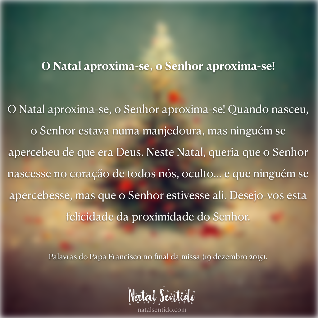O Natal aproxima-se, o Senhor aproxima-se! (imagem 02) O Natal aproxima-se, o Senhor aproxima-se! (imagem 02)