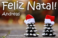Postal de Feliz Natal para Andreas 🎄 (cinco postais com nome)
