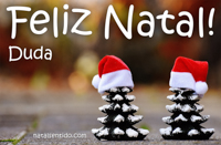 Postal de Feliz Natal para Duda 🎄 (cinco postais com nome)