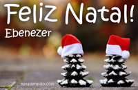 Postal de Feliz Natal para Ebenezer 🎄 (cinco postais com nome)